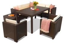 Set med bruna möbler i konstrotting Colorado Comida 7 Bica