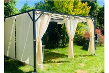 Santorini 3 x 4 m gräddfärgad Garden Point terrass pergola tak