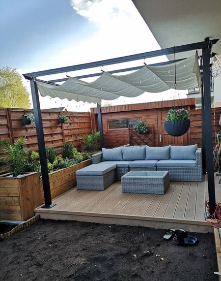 Fristående pergola för terrass Tenerife 3 x 3m kräm Garden Point