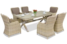 Exklusiv matgrupp i konstrotting London Garden Point beige