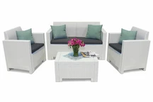 Möbelgrupp i konstrotting Nebraska Coffee 4 vit Bica