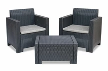 Möbelgrupp i konstrotting Nebraska Terrass 2 antracit Bica