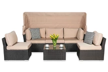 Garden Points moderna New Orleans set i brun teknorattan