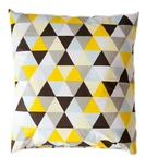 Dekorativ kudde 45x45 gula och bruna trianglar