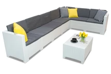 Colorado Hörn 7 vit Bica technorattan hörn med bord