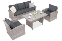 Garden Point Parma Apetito 5 grå trädgårdsmöbler i technorattan
