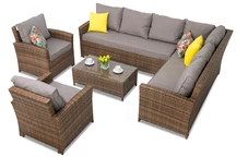 Garden Point hörnuppsättning Parma Corner 7 brun