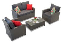 Garden Point technorattan möbler Parma Kaffe 4 antracit