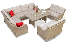 Garden Point teknorattan set Toledo Comida 9 beige