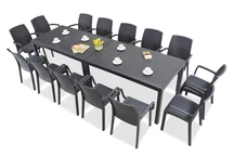 Houston/Indiana 14 antracit Bica trädgårdsmatsal i technorattan