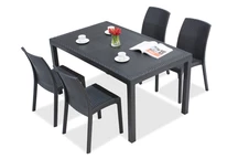 Houston/Virginia antracit technorattan Möbelset för 4 personer Bica