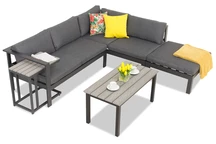 Modern hörnsoffa i aluminium Cardiff antracit Garden Point
