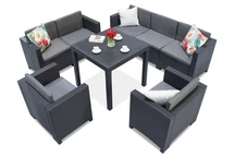 Möbelgrupp i konstrotting Colorado Dallas Apetito 7 antracit Bica