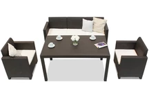 Möbelgrupp i konstrotting Nebraska Apetito 5 brun Bica