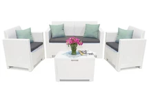 Möbelgrupp i konstrotting Nebraska Coffee 4 vit Bica