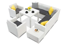 Möbelgrupp med hörnsoffa i konstrotting Dallas Nebraska Comida 7 vit Bica