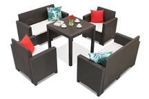 Technorattan set med bord Dallas Nebraska 6 brun Bica