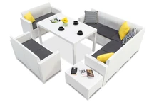 Technorattan set med hörn Comida 9 antracit Bica