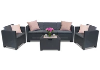 Technorattan set med stor soffa Colorado Coffee Box 5 antracit med Bica box