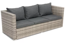 Technorattanowa sofa 3 osobowa Roma Garden Point szara