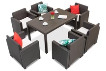 Teknorattan middagsset Nebraska Premium 6 brun Bica