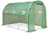 Tunnelväxthus 2x3m grönt med rullbar plastfolie Garden Point