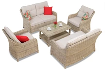 Garden Point exklusivt möbelset i teknorattan Toledo Coffee 6 beige
