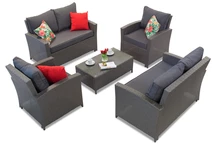 Garden Point technorattan möbler Parma Kaffe 6 antracit