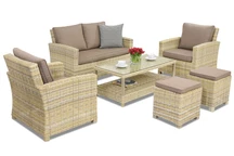 Bristol Coffee 4 + 2 Garden Point beige trädgårdsmöbler i teknorattan