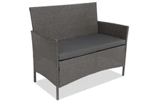 Calabria Premium Garden Point antracit tvåsitsig soffa i technorattan