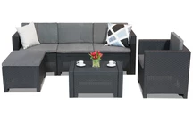 Colorado Relax Corner 5 antracit Bica möbler för lounge med teknorattan
