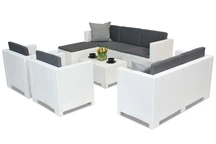 Colorado Relax Hörn 8 vit Bica technorattan lounge möbler set