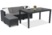 Loungeset i konstrotting Colorado Relax Hörn 4 antracit Bica