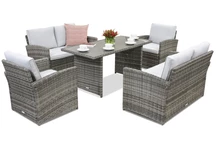 Monaco Apetito 6 Garden Point trädgårdsmöbler grå