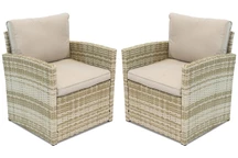 Monaco Garden Point beige fåtölj i teknorattan - set om 2 st
