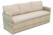 Monaco Garden Point tresitsig soffa i teknorattan beige