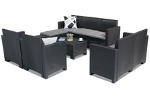 Nebraska Relax Corner 8 antracit Bica möbelgrupp för lounge i teknorattan