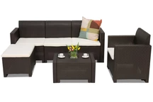 Nebraska Relax Hörn 5 brun Bica technorattan loungemöbler