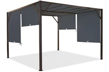 Pergola i metall Santorini 3 x 3 m brun-antracitfärgad Garden Point
