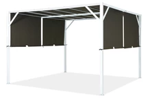 Pergola i metall Santorini 3 x 3 m vit-brun Garden Point
