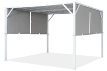 Pergola i metall Santorini 3 x 3 m vit-grå Garden Point