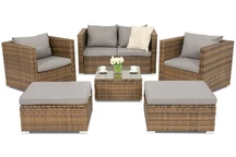 Roma Coffee 4 + 2 Garden Point brun technorattan trädgårdsmöbler