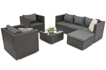 Roma Corner 6 Garden Point trädgårdsmöbelset i teknorattan