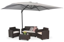 Siena grått trädgårdsparasoll 3x4m Garden Point