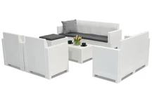 Technorattan lounge möbel set Nebraska Relax Corner 8 vit Bica