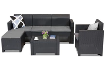 Technorattan loungemöbelset Nebraska Lounge Corner 5 antracit Bica
