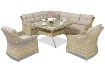 Toledo Comida 7 Vinklade trädgårdsmöbler technorattan trädgårdsmöbler beige