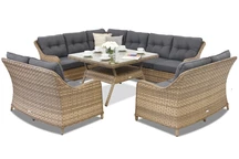 Toledo Comida 9 Vinkel trädgård punkt melange technorattan trädgårdsmöbler