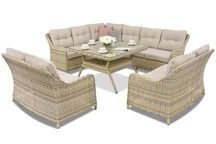 Toledo Comida 9 Vinkelformade trädgårdsmöbler technorattan trädgårdsmöbler beige