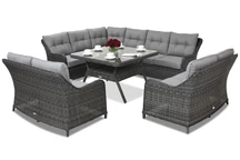 Toledo Comida 9 Vinklad trädgårdspunkt antracit technorattan trädgårdsmöbler